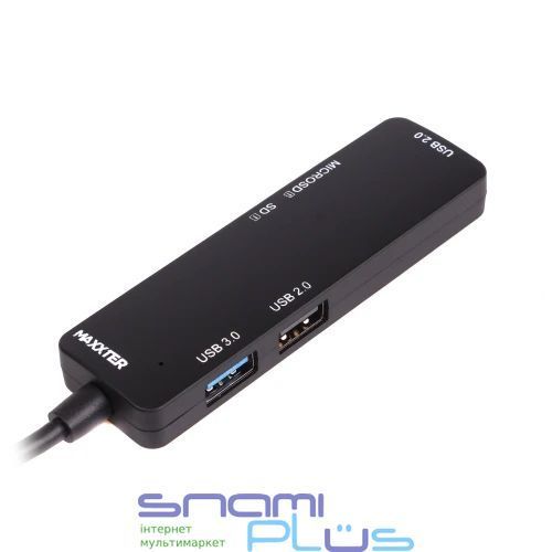 Хаб USB Maxxter HU3C-3PTF-01, Black 301713 фото