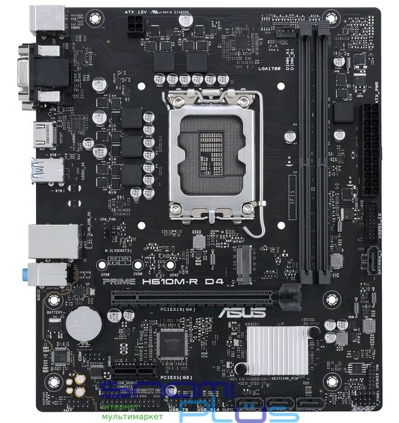 Мат.плата LGA1700, Asus PRIME H610M-R D4-SI, H610, 2xDDR4, Int.Video(CPU), 4xSATA3, 1xM.2, 1xPCI-E 16x 4.0, 1xPCI-E 1x 3.0, ALC897, RTL8111H, 4xUSB3.2/6xUSB2.0, VGA/DVI-D/HDMI, MicroATX 249280 фото