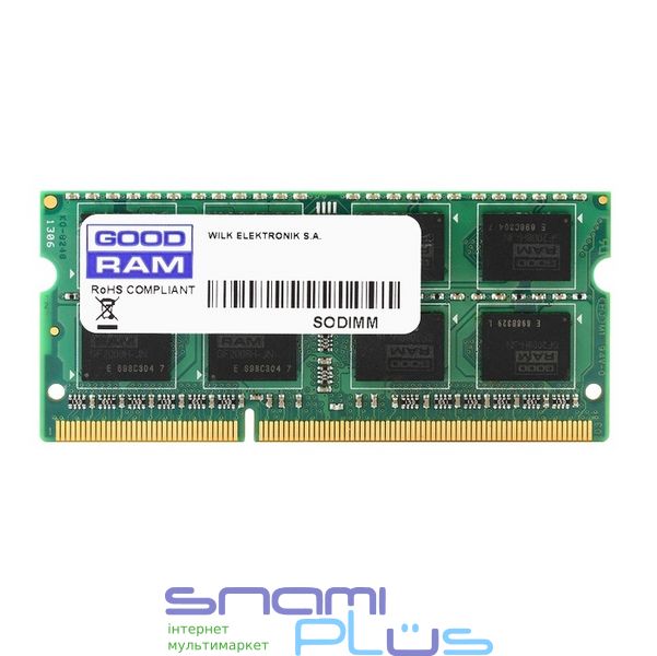 Память SO-DIMM, DDR3, 8Gb, 1600 MHz, Goodram, 1.35V (GR1600S3V64L11/8G) 115130 фото