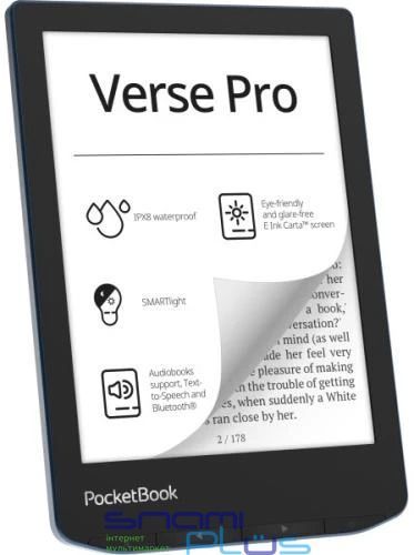 Електронна книга 6" PocketBook Verse Pro, Azure (PB634-A-CIS) 275007 фото