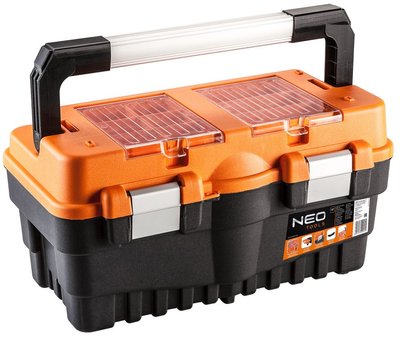 Ящик для інструментів NEO Tools 16', пластмасовий, 462x256x242 мм, Black-Orange (84-102) 191708 фото