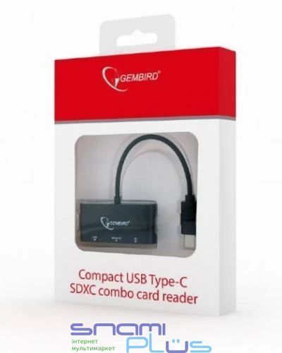 Кардридер USB Gembird UHB-CR3-02, Black 218073 фото