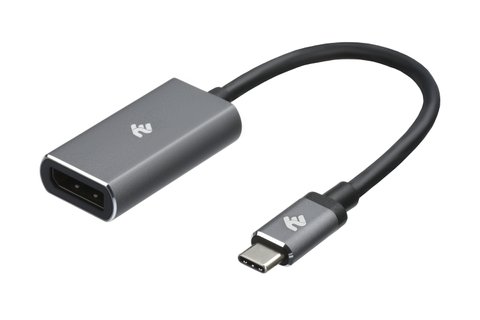 Адаптер USB 3.1 Type-C (M) - DisplayPort (F), 2E, Grey, 20 см, алюмінієвий корпус (2E-W1404) 187405 фото