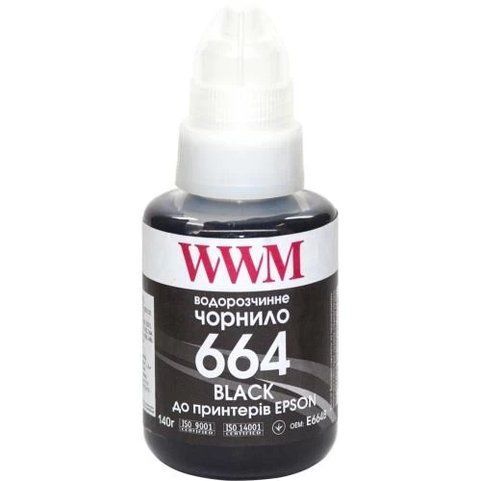 Чорнило WWM Epson L100/120/200/300/350/3100, Black, 140 мл, водорозчинне (E664B) 231504 фото