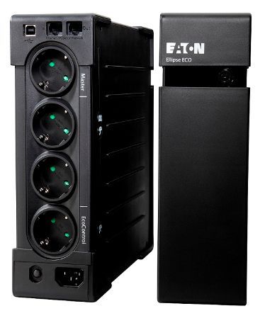 Джерело безперебійного живлення Eaton Ellipse ECO, Black, 1600VA / 1000 Вт, 8xSchuko, USB, 305x81x312 мм, 7.8 кг (EL1600USBDIN) 197716 фото