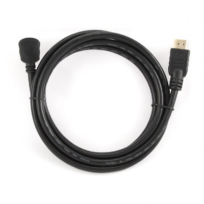 Кабель HDMI - HDMI 1.8 м Cablexpert Black, V1.4, позолочені конектори, кутовий роз'єм (CC-HDMI490-6) 117975 фото