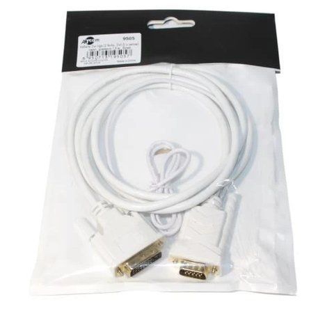 Кабель DVI-D (M) - VGA (M), 1.8 м, White, Atcom, с чипом (9505) 166766 фото