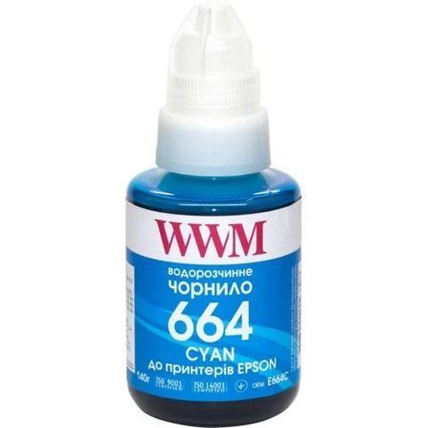 Чорнило WWM Epson L100/120/200/300/350/3100, Cyan, 140 мл, водорозчинне (E664C) 231505 фото