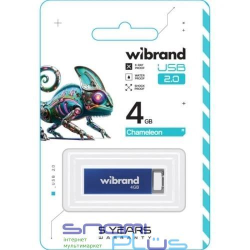 Флеш накопичувач USB 4Gb Wibrand Chameleon, Blue, USB 2.0 (WI2.0/CH4U6U) 290141 фото