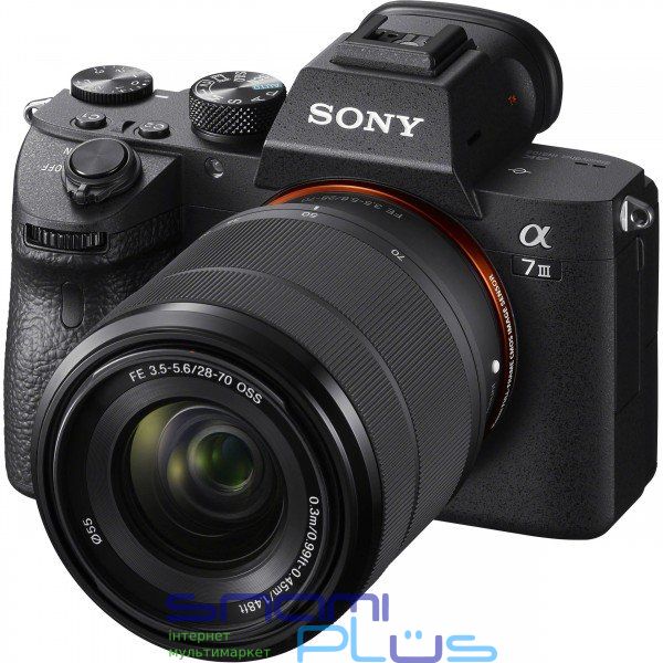 Фотоапарат Sony Alpha 7M3 + 28-70mm Kit Black (ILCE7M3KB.CEC), Матриця 35,6 x 23.8 мм, 24,2 Мп, об'єктив Sony FE 28-70мм F3.5-5.6 OSS, SD/SDHC/SDXC, Memory Stick PRO Duo, РК-дисплей 3', 4K-відео, NFC, Wi-Fi, живлення від літій-іонного акумулятора 179948 фото