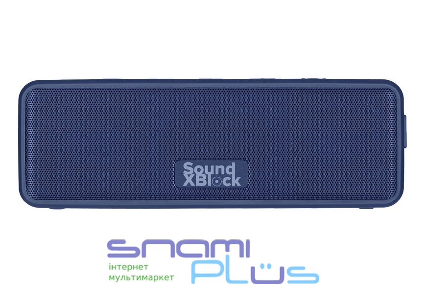 Колонка портативная 2E SoundXBlock, Dark Blue, 2 x 10 Вт, Bluetooth 5.0, MicroSD, AUX, USB Type-C, питание от аккумулятора 3600 мАч, IPX7 (2E-BSSXBWBL) 191398 фото