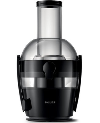 Соковитискач Philips Viva Compact HR1855/70, Black, 800W, відцентрова, 1 швидкість, ємність для соку 0.8л, ємність для м'якоті 1.2л, жолоб на ціле яблуко, насадка для ягід, томатів, м'яких фруктів, попереднє очищення Pre-Clean, насадка для цитрусових 251751 фото