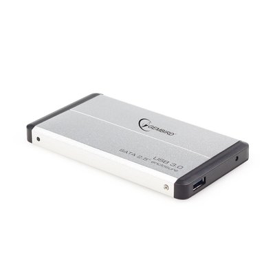 Кишеня зовнішня 2.5' Gembird, Silver, USB 3.0, 1xSATA HDD/SSD, живлення по USB, алюмінієвий корпус (EE2-U3S-2-S) 120314 фото
