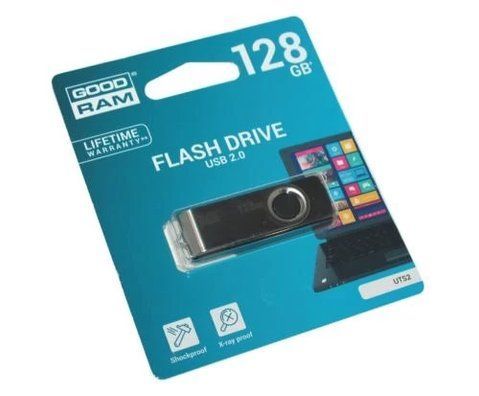 Флеш накопичувач USB 128Gb Goodram UTS2, Black/Silver, USB 2.0 (UTS2-1280K0R11) 138930 фото