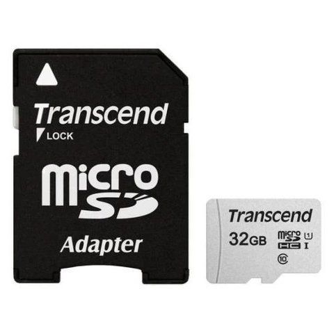 Карта пам'яті microSDHC, 32Gb, Transcend 300S, SD адаптер (TS32GUSD300S-A) 183475 фото