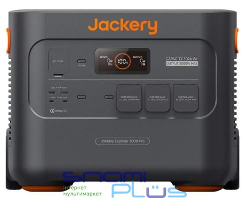 Зарядна станція Jackery Explorer 3000 Pro (3024 Вт·ч), Li-Ion - літій-іонний акумулятор, чиста синусоїда, 2 x розетки 289886 фото