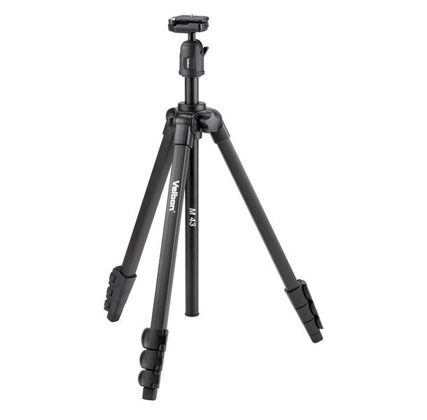 Фотоштатив Velbon M43, Black, навантаження до 2 кг, 46 - 156 см, алюмінієвий, з 3-сторонньою поворотно-похилою головкою 275665 фото