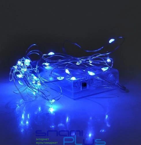 Гірлянда Крапля Роси 20 LED, 3.0м (на батарейках) Blue 257975 фото