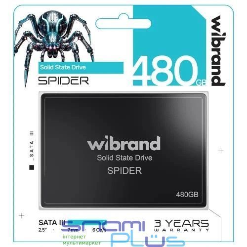Твердотельный накопитель SSD 480Gb, Wibrand Spider, SATA3, 2.5" (WI2.5SSD/SP480GBST) 287274 фото