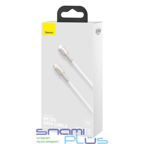 Кабель Type-C - Lightning, 1 м, White, Baseus Cafule, 20 Вт (CATLJK-A02) 233795 фото