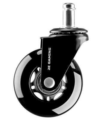 Комплект коліс 2E Gaming Universal, 5 шт, 64 мм, Black, діаметр стрижня 11 мм, до 60 кг на колесо (2E-GWH-003-BK) 227071 фото