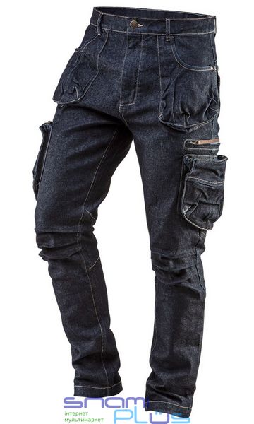 Штани робочі Neo Tools Denim, Dark Blue, розмір L/52, бавовна / еластан (81-229-L) 264801 фото