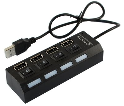 Концентратор USB 2.0 Siyoteam SY-H004 USB 2.0 4 USB ports з індивідуальними вимикачами (H-004) 189217 фото