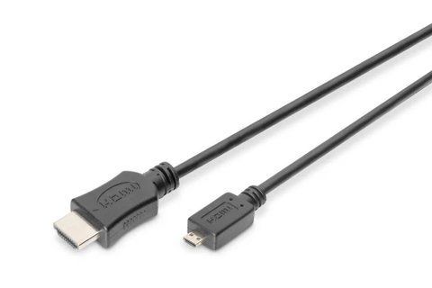 Кабель HDMI (M) - micro HDMI (M), 2 м, Black, Assmann, V2.0 (DB-330109-020-S) 306575 фото