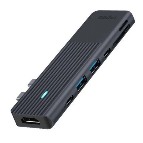 Хаб USB Rapoo "7-in-2" for MacBook, Black (UCM-2003) 323300 фото