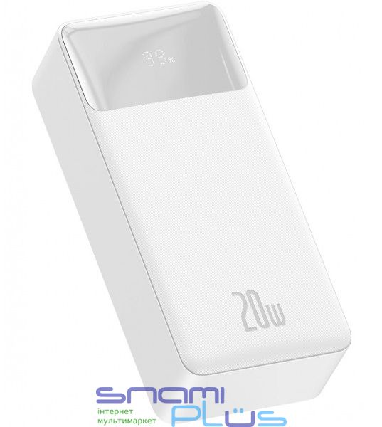 Универсальная мобильная батарея 30000 mAh, Baseus Bipow Digital Display 20W, White, 2xUSB (PPDML-N02) 247846 фото