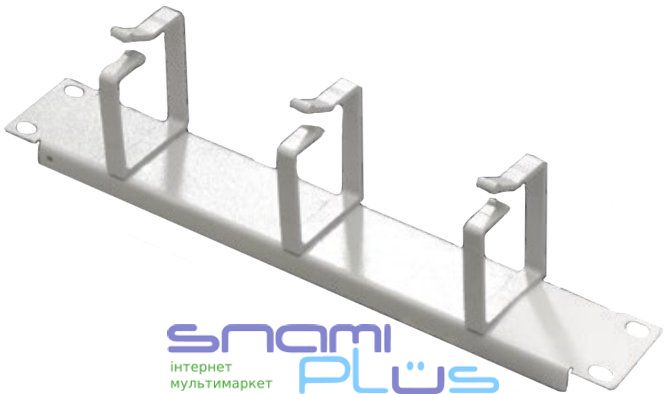 Кабельний організатор 1U, 10', Mirsan, Gray, горизонтальний, 3 кільця (44х30 мм) (MR.OKP1U10.02) 223691 фото