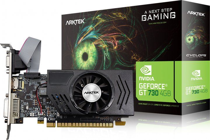 Відеокарта GeForce GT730, Arktek, 4Gb GDDR3, 128-bit, VGA/DVI/HDMI, 800/1600 MHz, Low Profile (AKN730D3S4GL1) 228047 фото