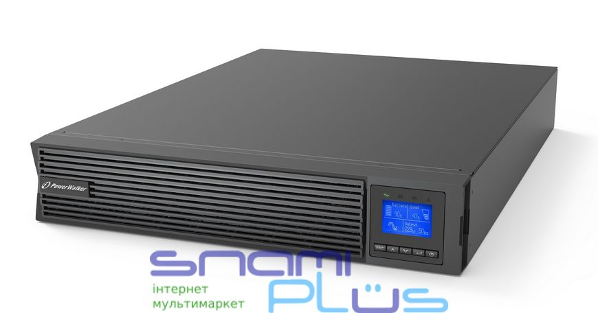 Источник бесперебойного питания PowerWalker VFI 3000 ICR IoT, Black, 3000 ВА/3000 Вт, линейно-интерактивный, LCD, USB / RS-232, 8х IEC-320 C13, 1х IEC-320 C19 розеток, батарея 12В/9Ач x 6 шт, 438х85.5х600 мм, 26.2 кг (10122199) 233288 фото