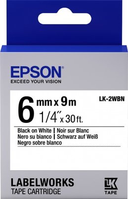 Картридж Epson LK2WBN, Black/White, LW-300/400/700/900, 6 мм/9 м, стандартна стрічка (C53S652003) 180309 фото