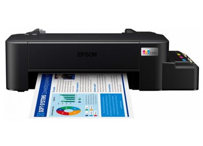 Принтер струменевий кольоровий A4 Epson L121, Black, 720х720 dpi, до 9/4.8 стор/хв, USB, вбудована СБПЧ по 40 мл + чорнило Barva + фотопапір Barva (L121-KIT) 233794 фото