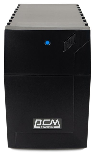 Джерело безперебійного живлення PowerCom RPT-600A Schuko Black, 600 ВА, 360 Вт, лінійно-інтерактивний, AVR, 3 розетки (Schuko), батарея 12В/7 Аг x 1 шт 132794 фото