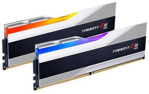 Память 16Gb x 2 (32Gb Kit) DDR5, 8000 MHz, G.Skill Trident Z5 RGB, Silver (F5-8000J3848H16GX2-TZ5RS) 262303 фото