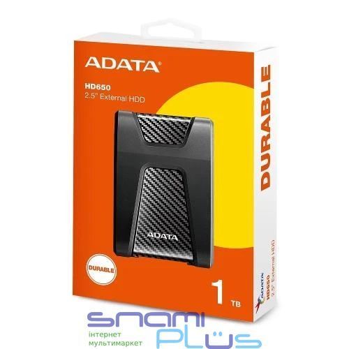 Зовнішній жорсткий диск 1Tb ADATA HD650, Black (AHD650-1TU31-CBK) 279538 фото