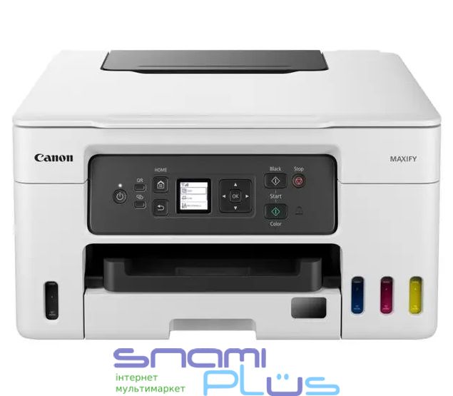 МФУ струйное цветное A4 Canon GX3040, White/Black, WiFi, 1200x600 dpi, дуплекс, до 18/13 стр/мин, монохромный ЖК-экран 1.35', USB, встроенное СНПЧ, чернила GI-46 (5777C009) 263325 фото