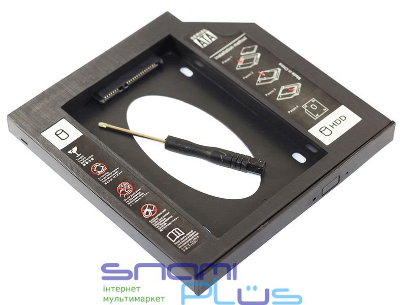 Шасси для ноутбука 1stCharger, Black, 12.7 мм, для SATA 2.5', пластиковый корпус (HDC1ST127-2) 220509 фото