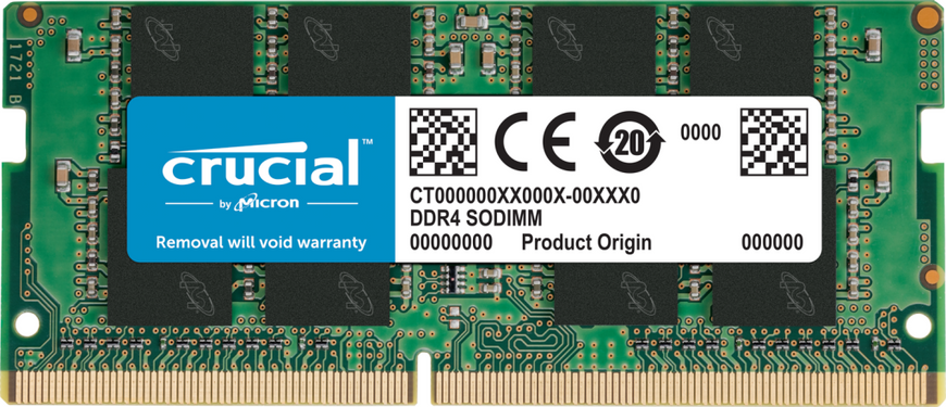 Пам'ять SO-DIMM, DDR4, 32Gb, 3200 MHz, Crucial, 1.2V, CL22 (CT32G4SFD832A) 199786 фото