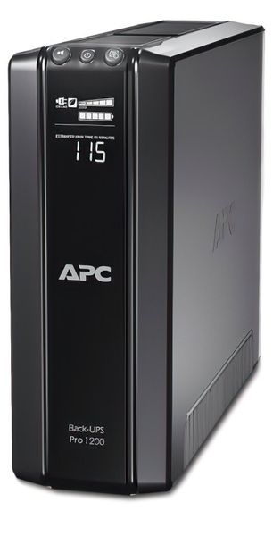 Джерело безперебійного живлення APC Back-UPS Pro 1200VA, Black, 720 Вт, 6xSchuko, USB, захист RJ11 та RJ45, ступінчаста апроксимація синусоїди, 301x112x382 мм, 13 кг (BR1200G-RS) 243395 фото