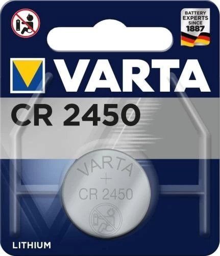 Батарейка CR2450, литиевая, Varta, 1 шт, 3V, Blister (06450101401) 259417 фото