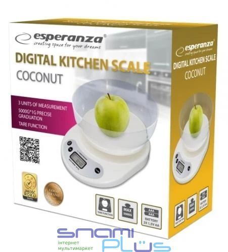 Весы кухонные Esperanza EKS007 Coconut 243318 фото