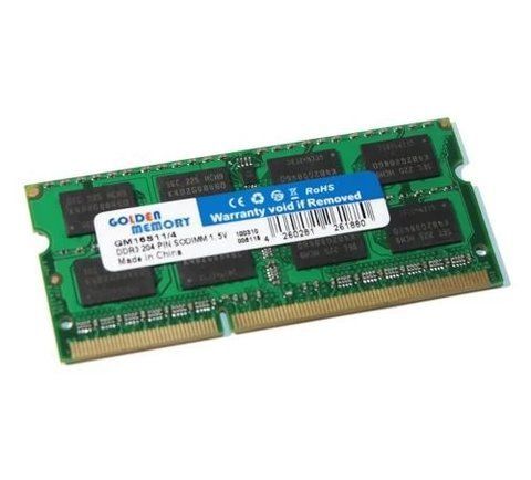 Память SO-DIMM, DDR3, 4Gb, 1600 MHz, Golden Memory, 1.5V (GM16S11/4) 156795 фото