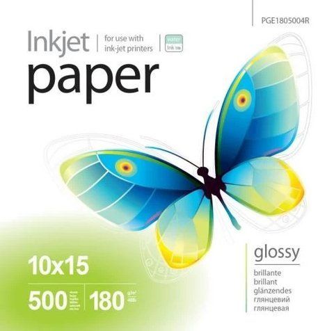 Фотобумага PrintPro, глянцевая, A6 (10x15), 180 г/м&sup2;, 500 л (PGE1805004R) 72740 фото