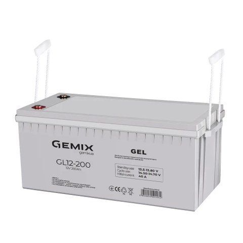 Акумуляторна батарея Gemix, 12V, 200 Агод, GEL, T18 (GL12-200) 300958 фото