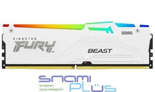 Память 32Gb DDR5, 6000 MHz, Kingston Fury Beast RGB, White (KF560C36BWEA-32) 265430 фото
