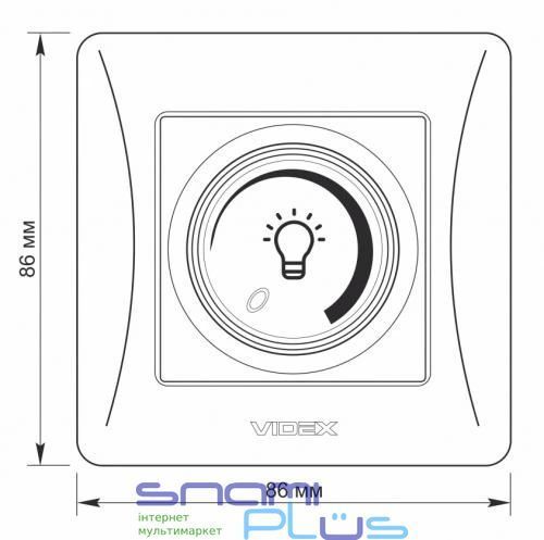 Димер Videx Binera, Cream, 200 Вт, 86x86 мм (VF-BNDML200-CR) 277492 фото
