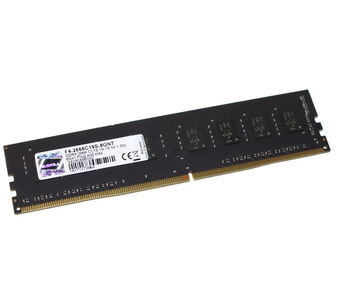 Пам'ять 8Gb DDR4, 2666 MHz, G.Skill, 19-19-19-43, 1.2V (F4-2666C19S-8GNT) 162619 фото